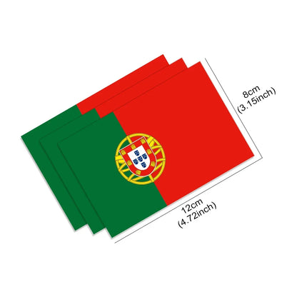 3Pcs Portugal Flag Car Vinyl Decals for Pro Auto Styling