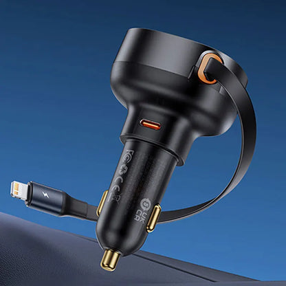 Baseus 60W 2-in-1 Retractable Fast Car Charger QC PD SCP Ip Type-c 55W China Mainland – Car Accessories | MotorWorld Marketplace