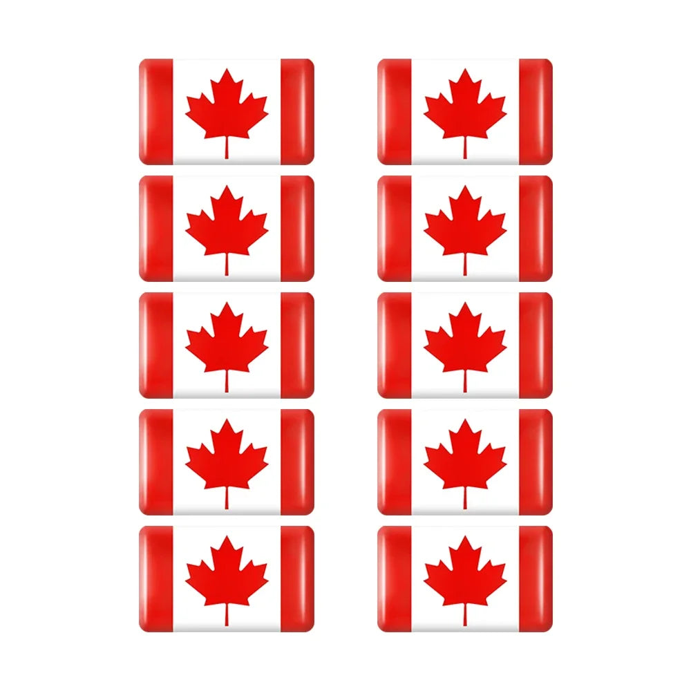 10pcs Epoxy Flag Badge Decals UAE, NL, RU, BR, IT, TH