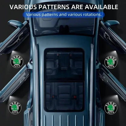 LED Door Projector Lights HD Fit Skoda