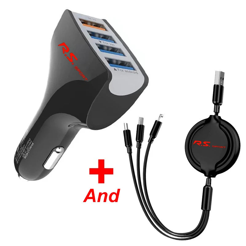 4-in-1 USB Type-C Fast Charger Adapter for Renault Clio Megane