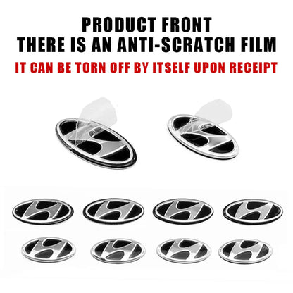 5Pcs 3D Aluminum Key Emblem Decal Set for Top Car Brands