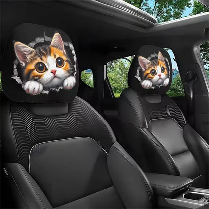 2PCS Cartoon Eyes Headrest Covers – Festive Car Interior Decor Style12 – Car Accessories | MotorWorld Marketplace