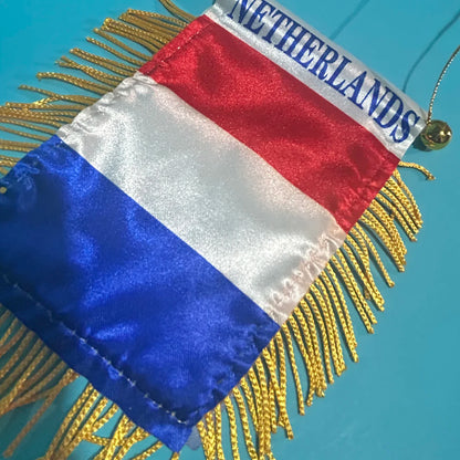 Netherlands Double-Sided Car Window Flag 8x12cm