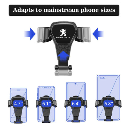 Gravity Phone Holder for Peugeot, Secure Air Vent Mount