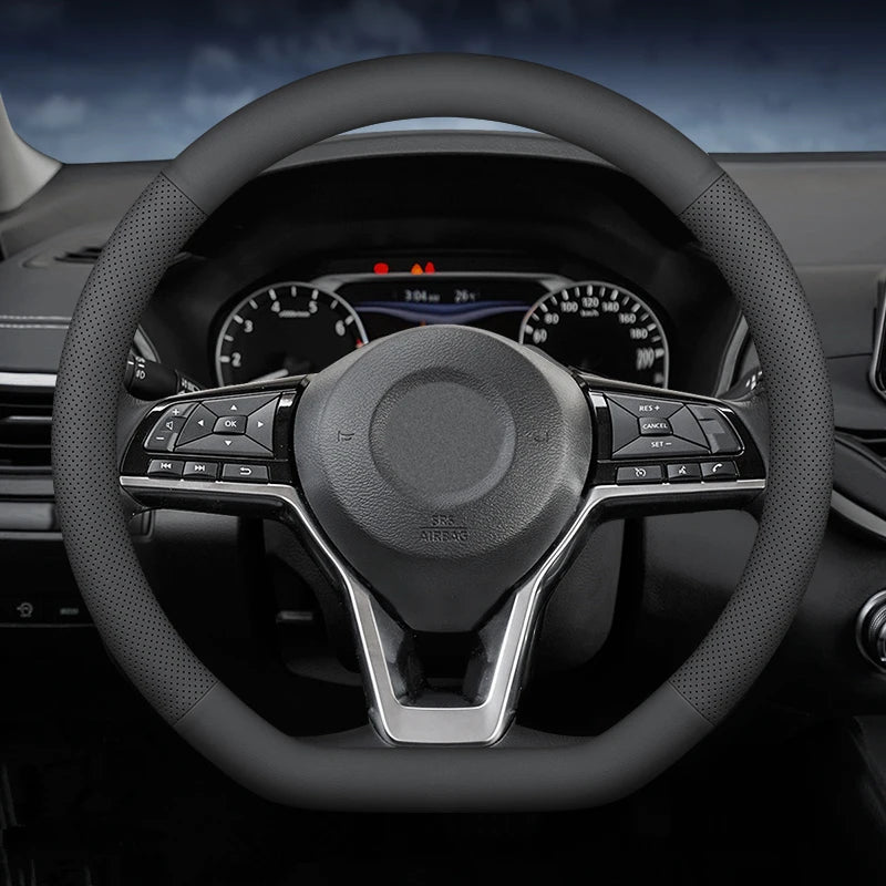 Premium Leather Steering Wheel Cover for Mercedes 38cm – Car Accessories | MotorWorld Marketplace