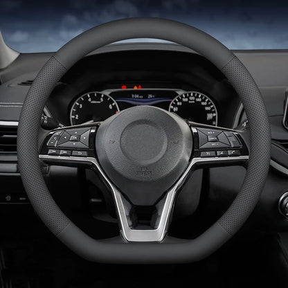 Premium Leather Steering Wheel Cover for Mercedes 38cm – Car Accessories | MotorWorld Marketplace