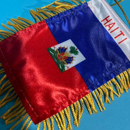 Haiti Double-Sided Car Window Flag 8x12cm