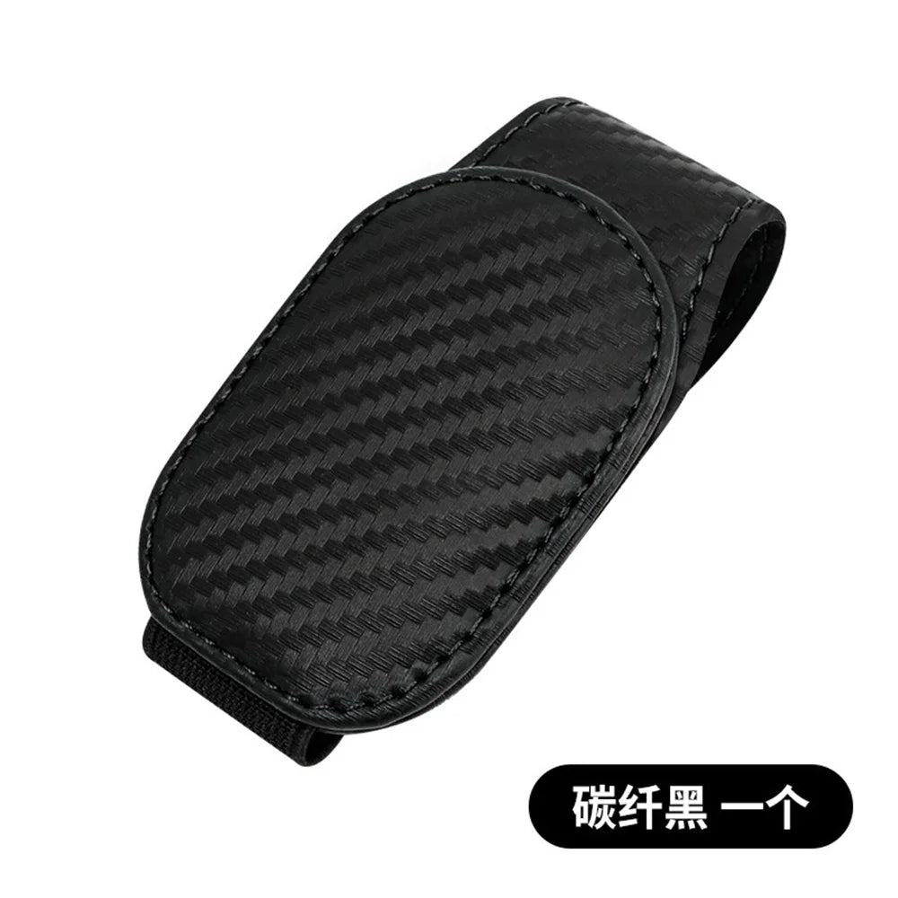 Magnetic Leather Car Eyeglass Clip | Universal Sunglass Holder Black Black – Car Accessories | MotorWorld Marketplace