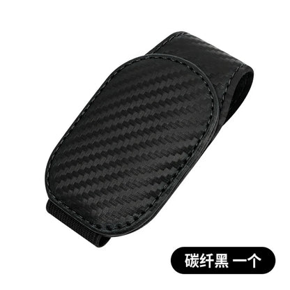 Magnetic Leather Car Eyeglass Clip | Universal Sunglass Holder Black Black – Car Accessories | MotorWorld Marketplace