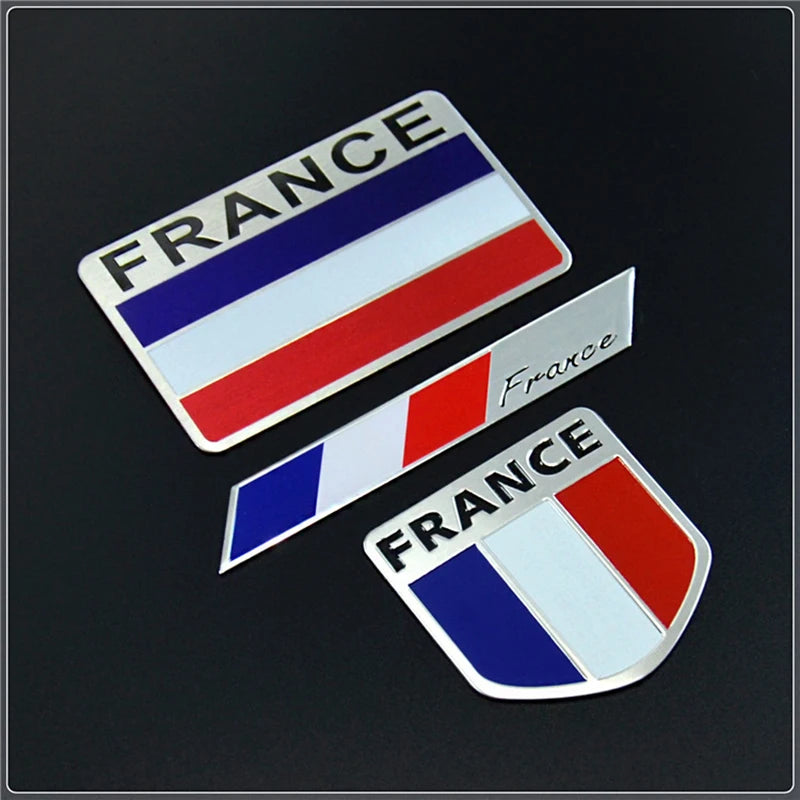3D Aluminum France Flag Emblem Badge for Peugeot/Renault/Cítroen