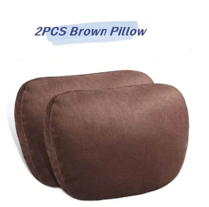 Memory Foam Car Neck Pillow – Universal Ergonomic Headrest 2PCS Brown Pillow – Car Accessories | MotorWorld Marketplace