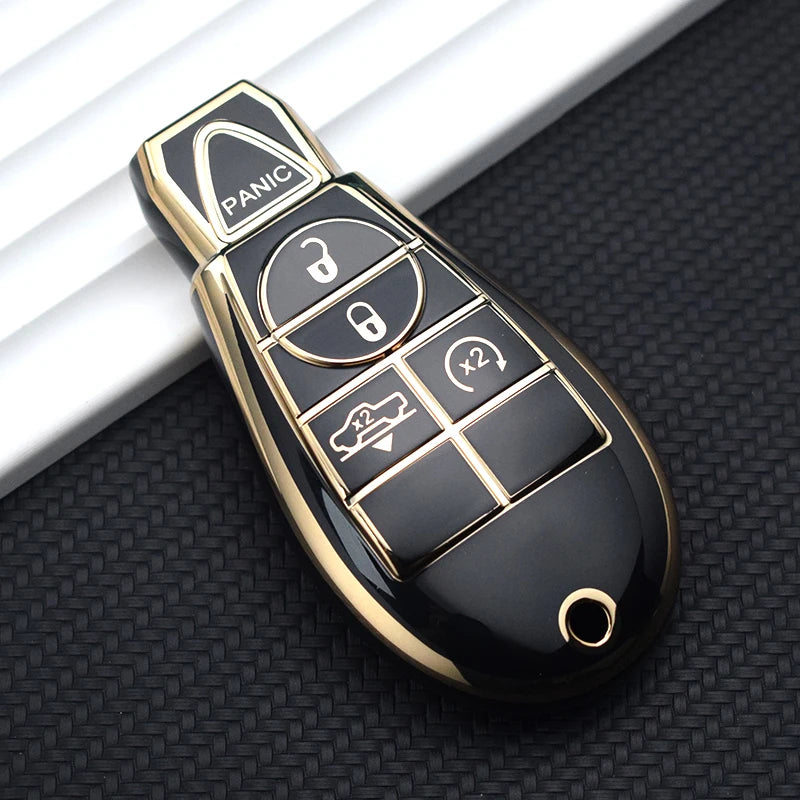 TPU 5-Button Key Cover for Chrysler Dodge Jeep Fiat—Durable
