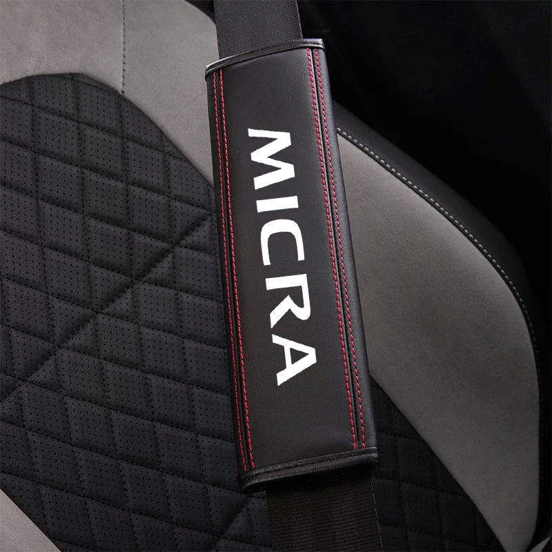 Premium Cowhide Seat Belt Cover for Nissan Micra