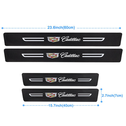 (NOT SOLD TO USA) Carbon Fiber Door Sill Protector for Cadillac | Scratch Guard 4pcs – Car Accessories | MotorWorld Marketplace