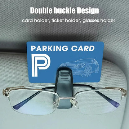 2PCS Universal Car Sun Visor Glasses & Card Clip Holder Set