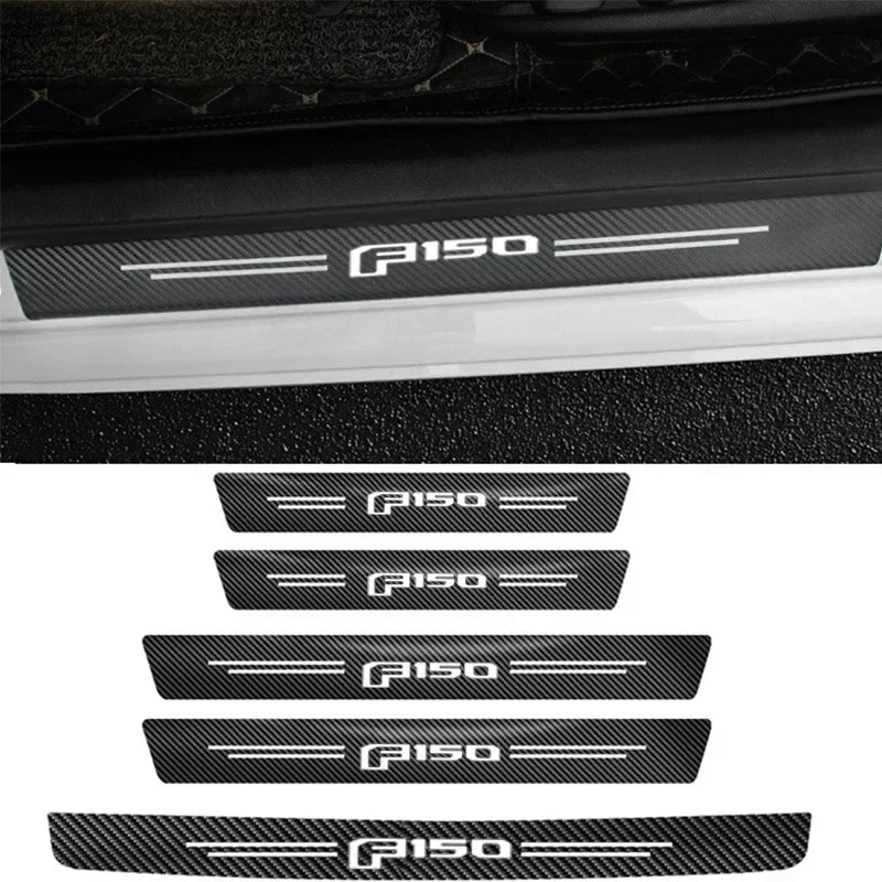 Protection de seuil de porte en fibre de carbone pour Ford F150 2023