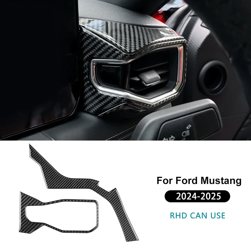 Real Carbon Fiber Console Trim for Mustang GT 2024-2026 Type B For RHD Black – Car Accessories | MotorWorld Marketplace