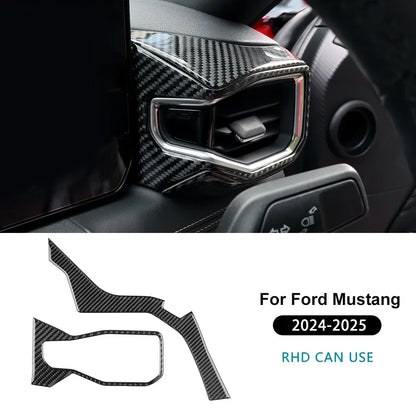 Real Carbon Fiber Console Trim for Mustang GT 2024-2026 Type B For RHD Black – Car Accessories | MotorWorld Marketplace