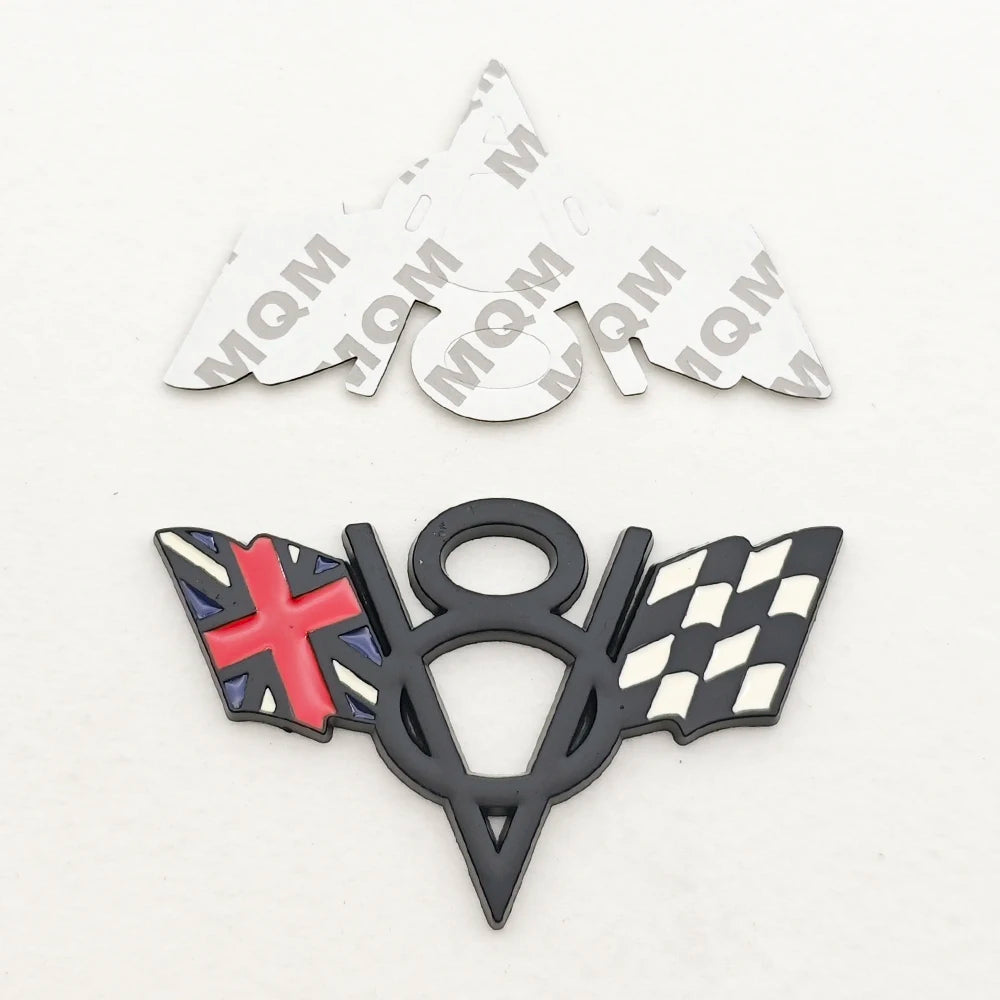 Universal 3D Metal V8 Flag Badge Emblem