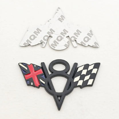 Universal 3D Metal V8 Flag Badge Emblem