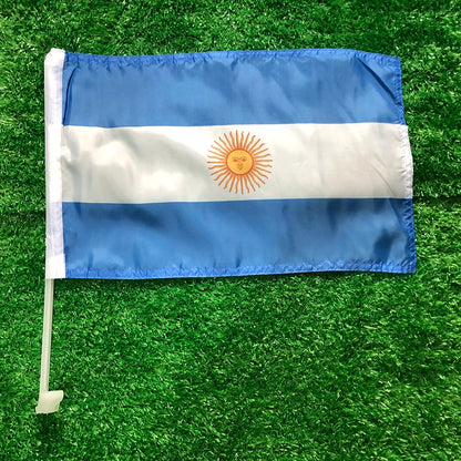 Argentina Car Flag 30x45cm with Durable Plastic Flagpole
