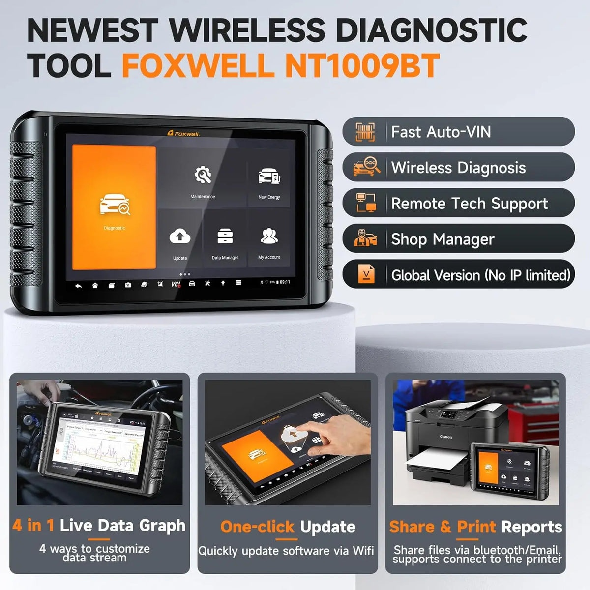 FOXWELL NT1009 Pro OBD2 Scanner, Bi-Directional, ECU Coding – Car Accessories | MotorWorld Marketplace
