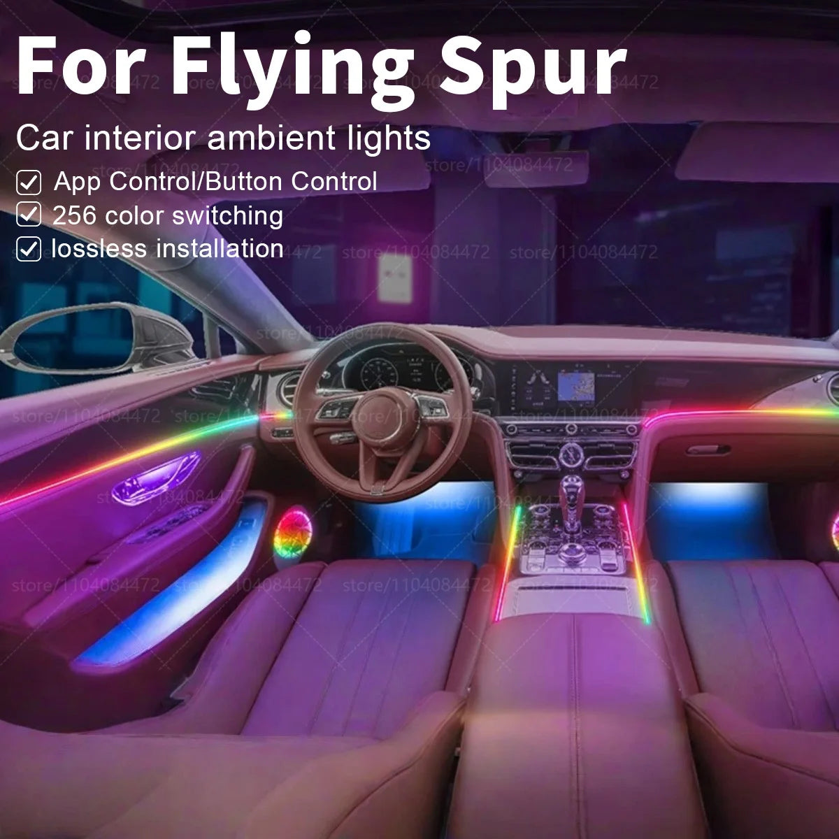 For Bentley Flying Spur 3Y/4N RGB 22in1 Ambient Light Kit