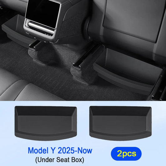 Tesla Model Y Juniper 2025 Under Seat Storage Organizer Box Under Seat 2pcs – Car Accessories | MotorWorld Marketplace