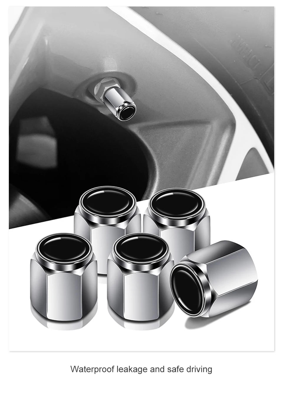 GMC Metal Valve Stem Caps Set of 4
