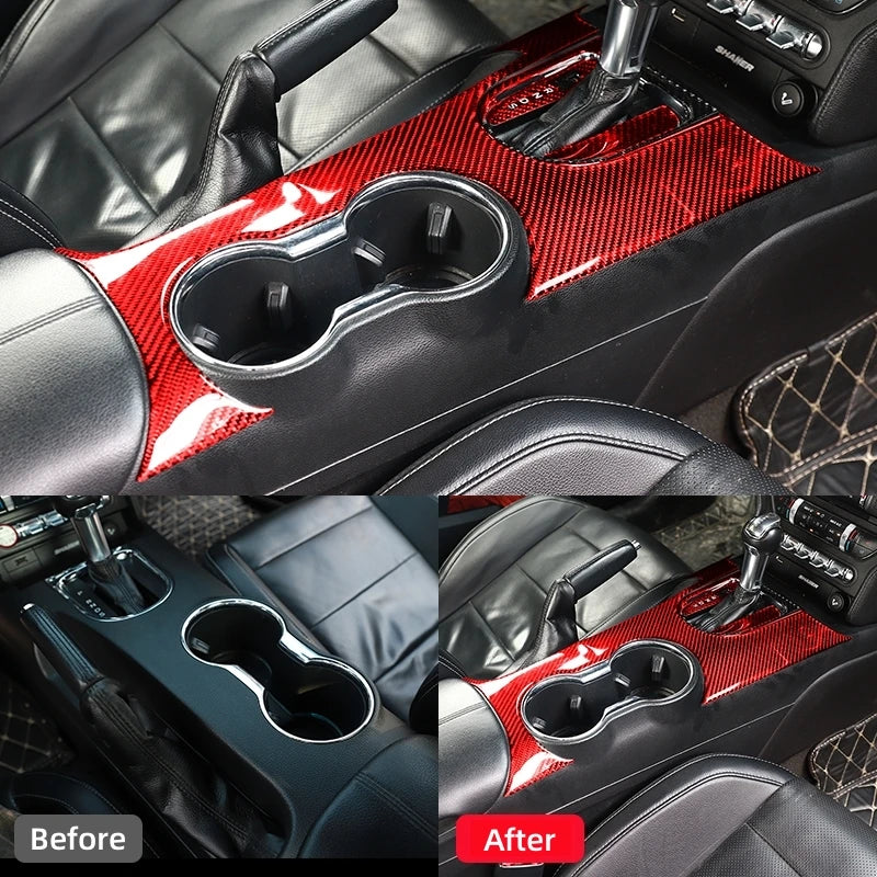 Carbon Fiber Gear Shift Panel Trim for Mustang GT 15-21