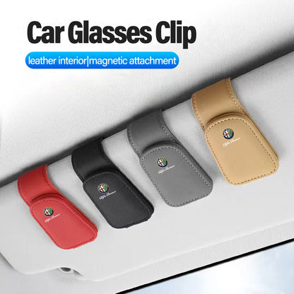 Premium Leather Sun Visor Glasses Clip for Alfa Romeo GT