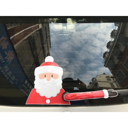 Christmas Car Window Sticker – Santa Elk Glass Decor, Durable