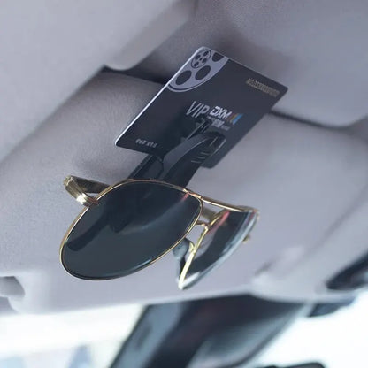 2PCS Universal Car Sun Visor Glasses & Card Clip Holder Set