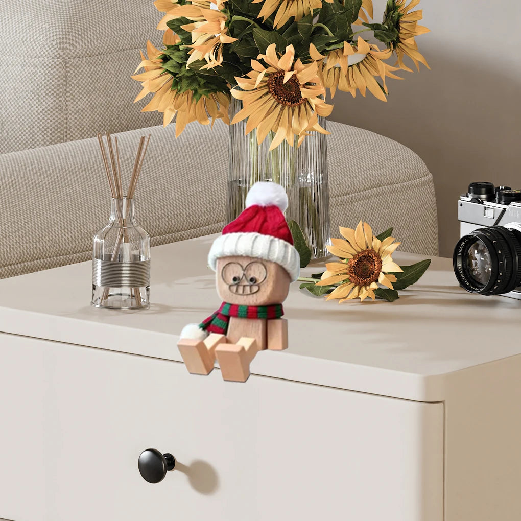 Handmade Shaking Wooden Man - Pro Car Dashboard Xmas Decor