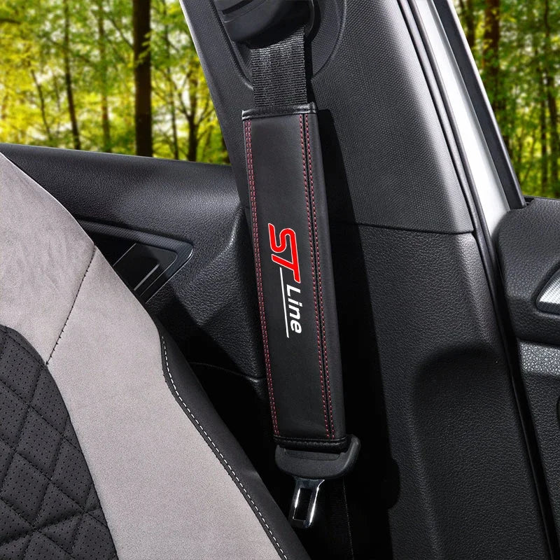 Ford STLine ST Cowhide Leather Seat Belt Cover – Premium Protector