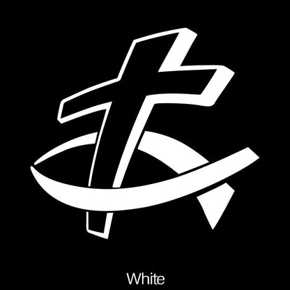 Christian Fish Cross Car Sticker – Waterproof Auto Decal
