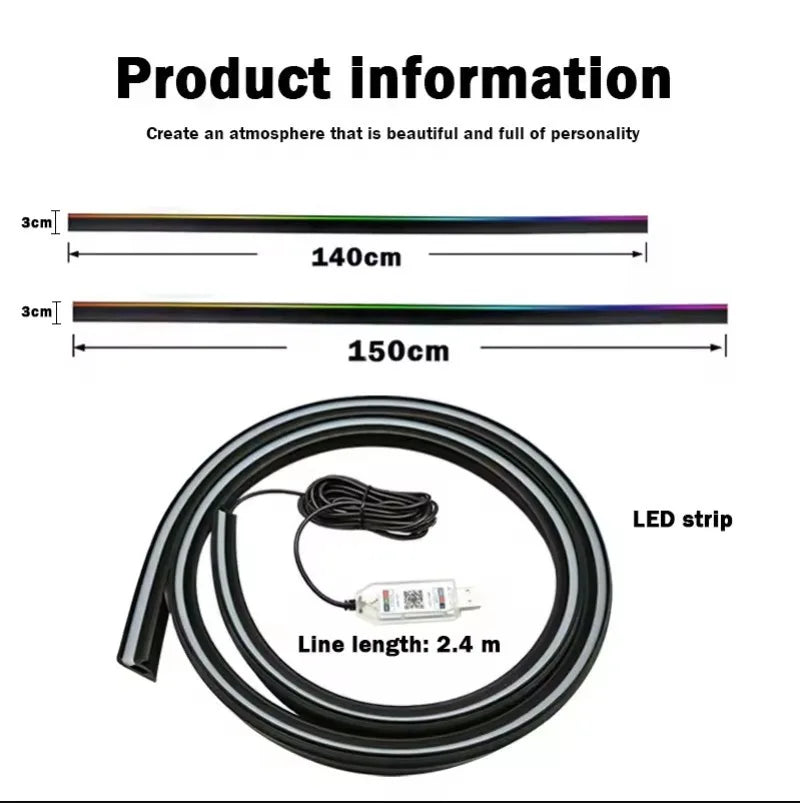 Front Windshield RGB LED Light 150/140cm APP USB Remote – Car Accessories | MotorWorld Marketplace
