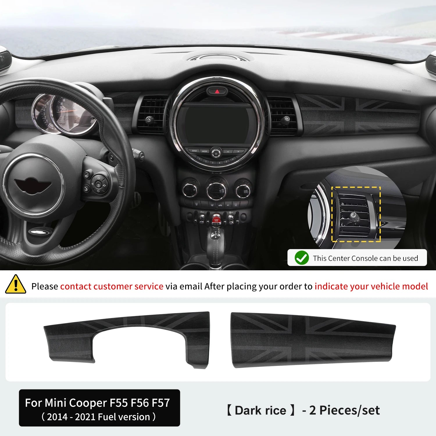 Premium ABS Leather Dashboard Shell for Mini F55/F56/F57 Dark rice – Car Accessories | MotorWorld Marketplace