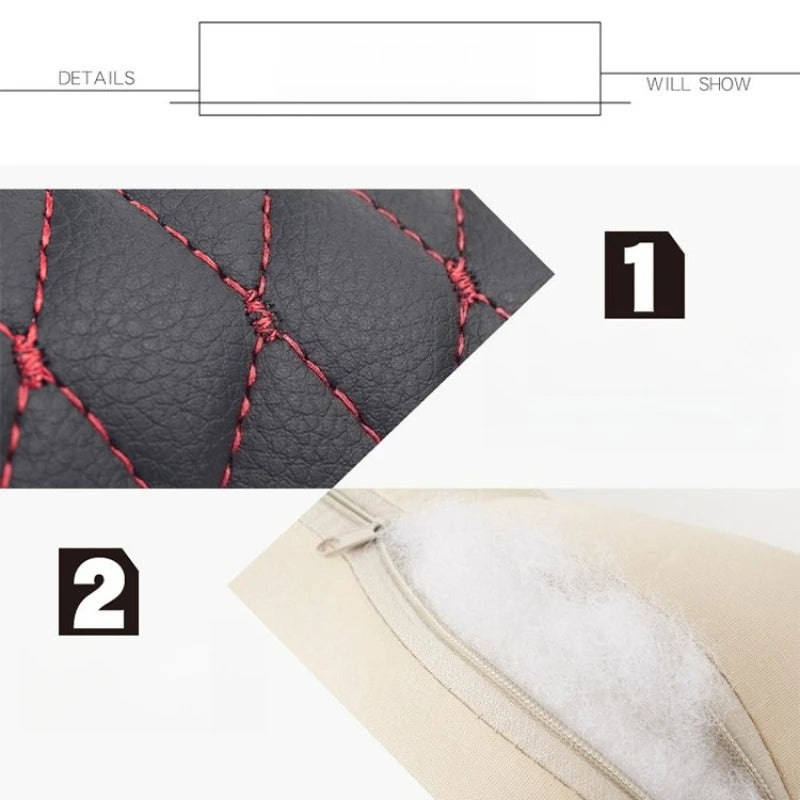 Premium Cowhide Car Neck Pillow – Universal, Soft, Breathable – Car Accessories | MotorWorld Marketplace