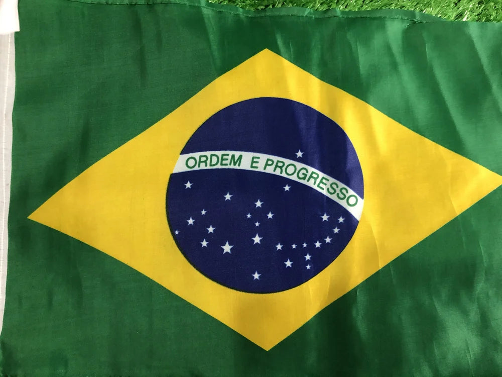 30x45cm Brazil Car Flag with Durable Plastic Pole