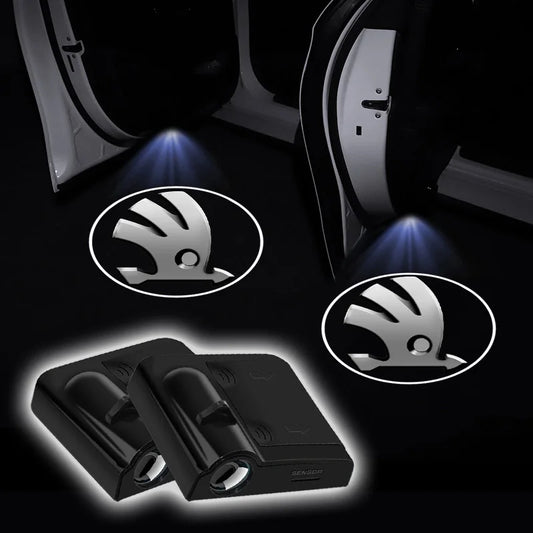 LED Door Projector Lights HD Fit Skoda