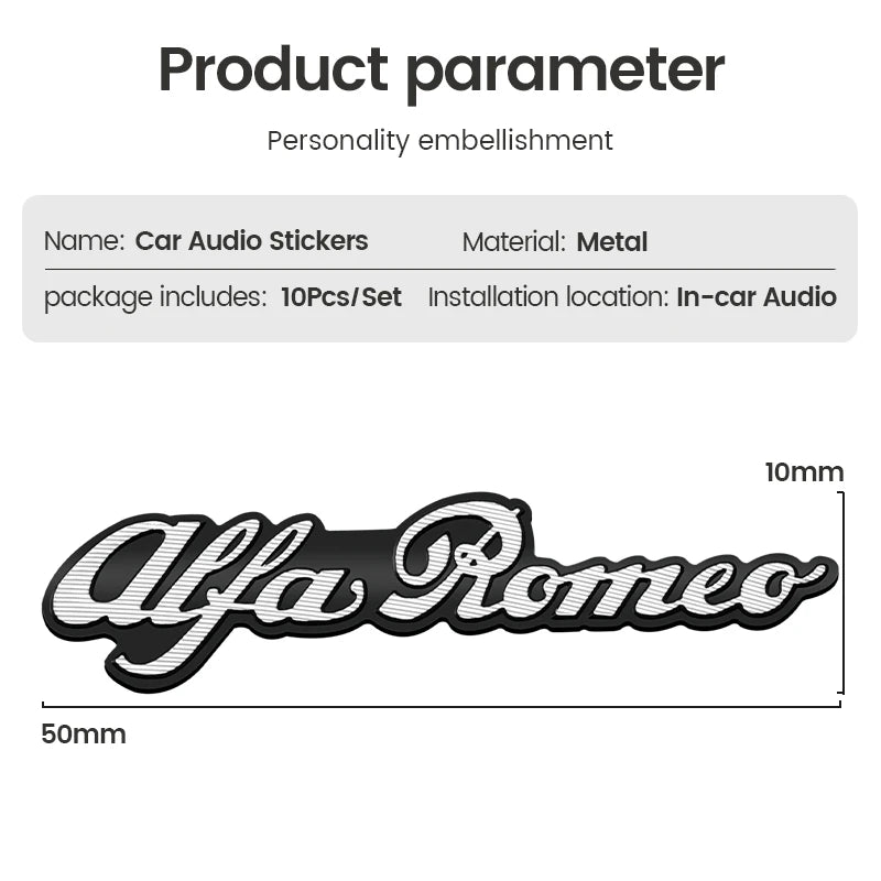 3D Speaker Badge Decal for Alfa Romeo Giulia Stelvio GT