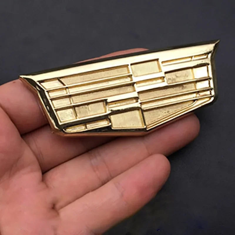 (NOT SOLD TO USA) 3D Metal Emblem Badge for Cadillac Escalade DTS SRX XT5 Gold-Big – Car Accessories | MotorWorld Marketplace