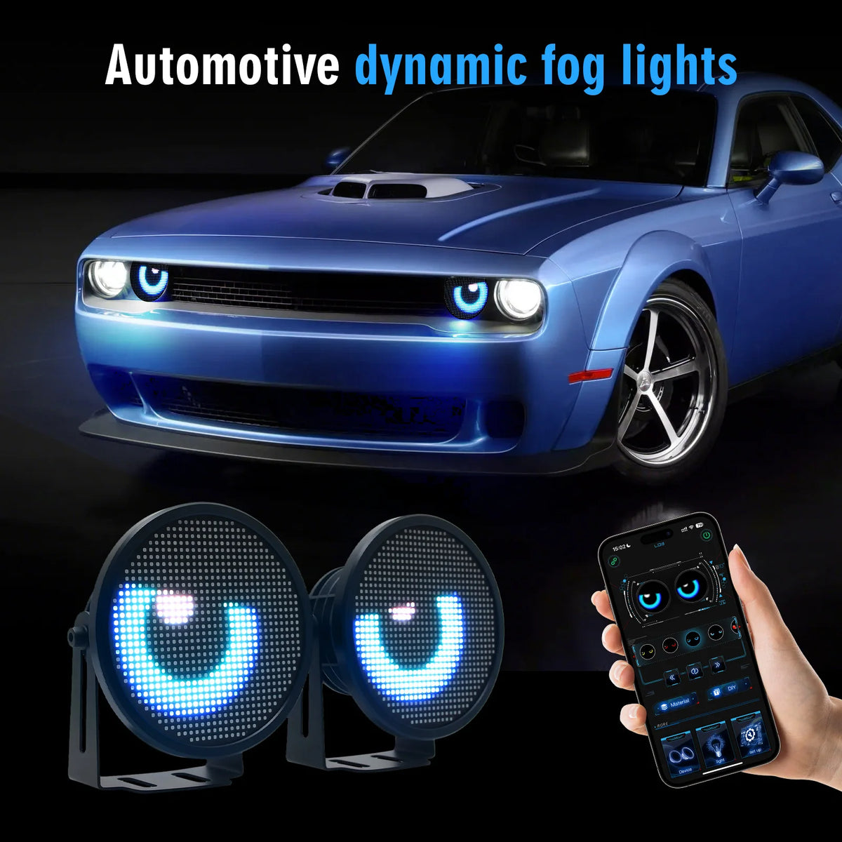 AD LED Dynamic Eye Fog Headlamps 2pcs 12V-24V Bluetooth – Car Accessories | MotorWorld Marketplace