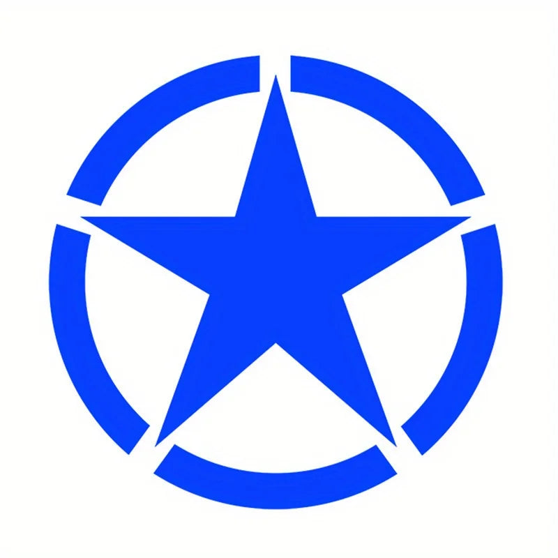 WWII 5-Point Star Car Decals | Reflective, Scratch-Proof blue – Car Accessories | MotorWorld Marketplace