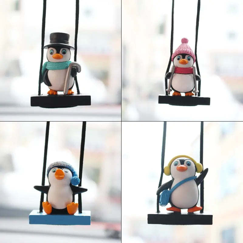 Swing Sled Penguin Car Pendant Decoration