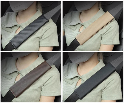 Housses de ceinture de sécurité en cuir PU et fibre de carbone
