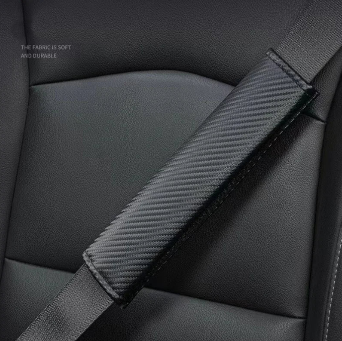 Carbon Fiber PU Leather Car Seat Belt Covers