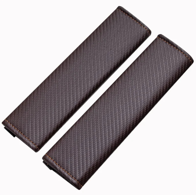 Carbon Fiber PU Leather Car Seat Belt Covers